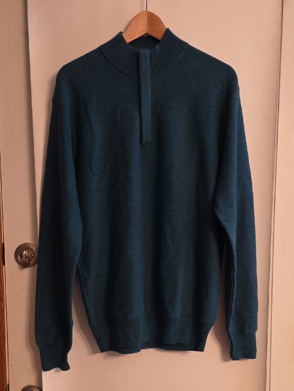 Peter Millar Teal Half-Zip Sweater